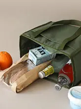 シンプルでおしゃれ！大容量保温手提げランチバッグ【ピクニック・保冷機能】