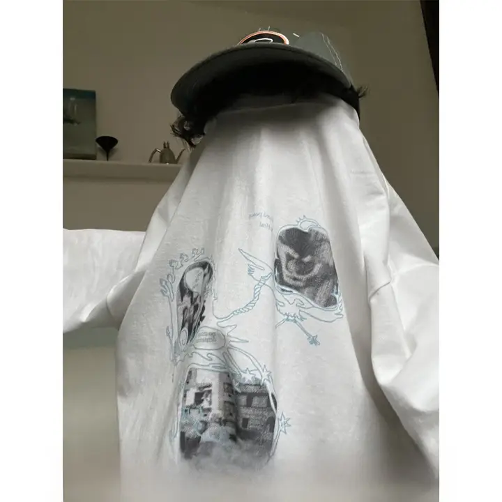 longroad メモリーフラグメント 250g ダブルガーゼコットン 半袖Tシャツ【ユニセックス・夏用・クルーネック】