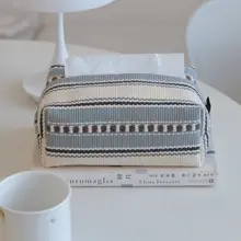 高級感ある赤色のヴィンテージ風ティッシュボックス【インテリア収納用・デスクトップ用】
