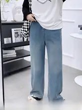 デニムパンツ 大きいサイズ スリム 直筒 パンツ パイナップル模様 ゆったり ワイドパンツ