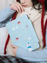 iPad Pro iPad Air iPad mini ケース オリジナル マグネット式 ペンシルホルダー 雪だるま 冬 「Ufology」