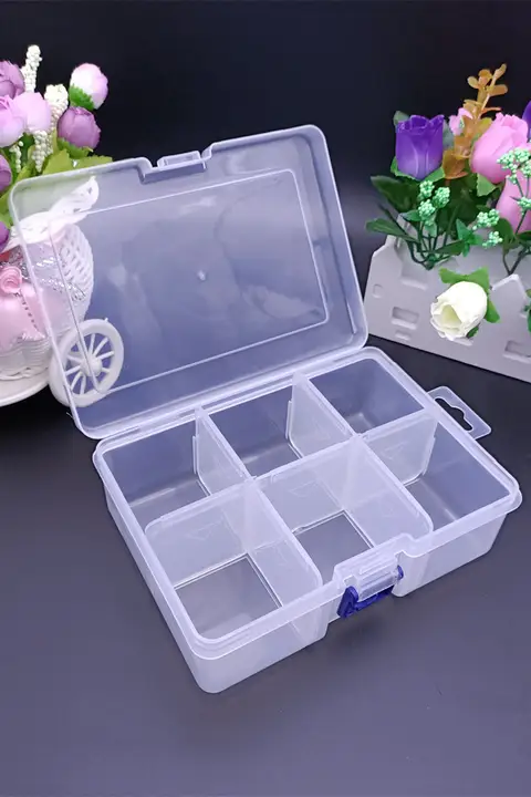 透明プラスチック製 大型仕切り収納ボックス【アクセサリー用・収納ケース】（セットアップ対応）