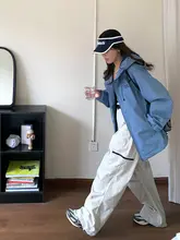 秋用ワイドレッグカーゴパンツ【フィット・ジップ付き・スポーツスタイル】