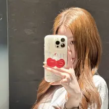 デザイン性に優れたチェリー柄スマホケース【スタンド機能付き・フランス風・女子向け】