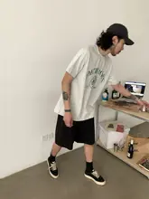 夏用アメリカンレトロスタイルのダブルプリーツショートパンツ【男女兼用・フィット・カジュアル】