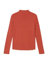 白色 ハイネック長袖Tシャツ【女性用・スリムフィット・秋春用・黒のインナーに最適】