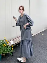 感あるグレーのフリル付きAラインワンピース【カジュアル・夏用】