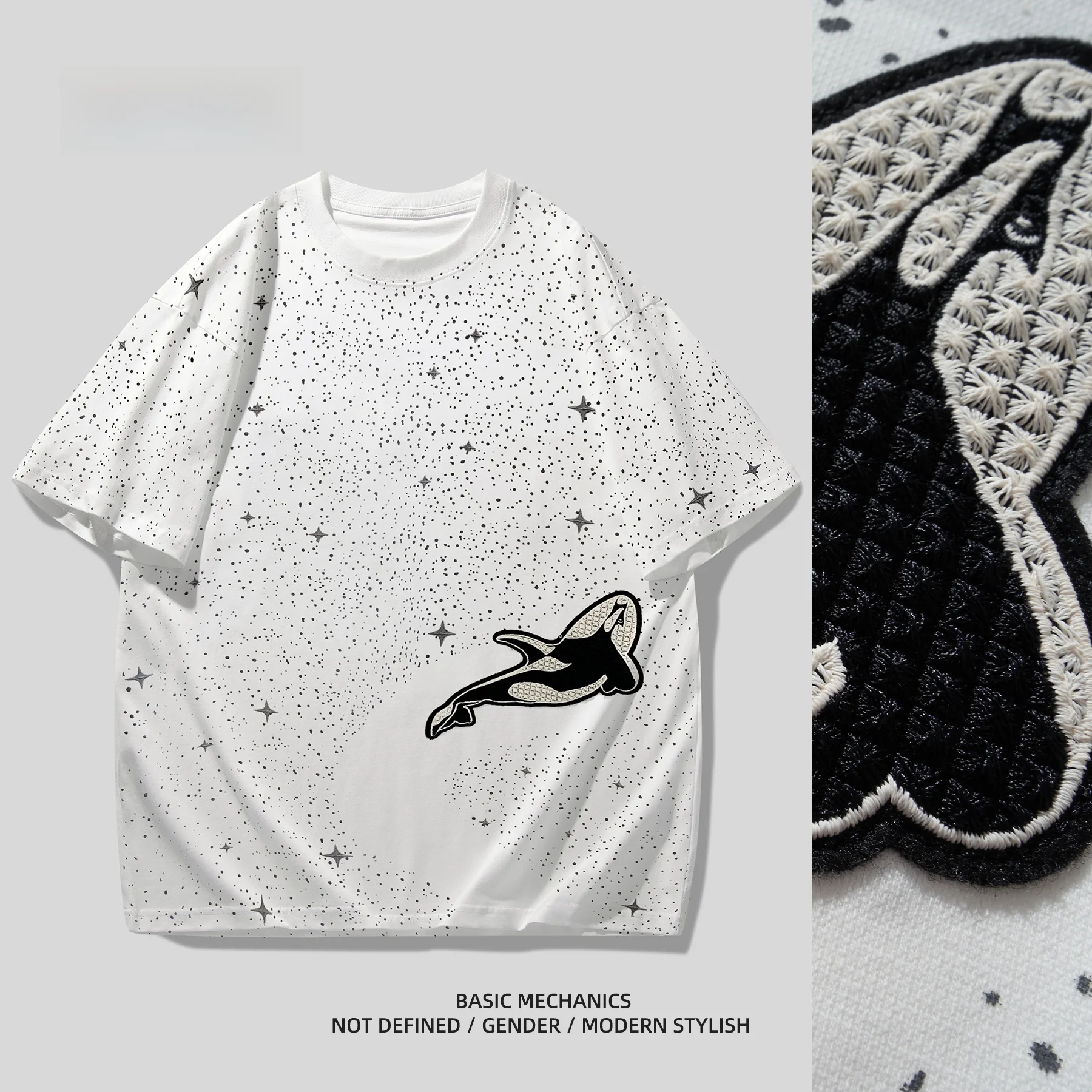 アートペイントグラフィックTシャツ：ワンポイント刺繍で表現する青春流行の夏のスタイル