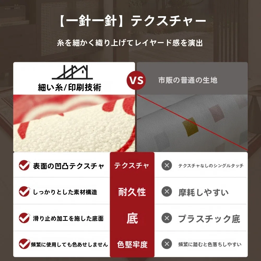 すのこバスマット：新中式デザインの防滑・タマイズ可能マット