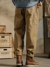 メンズビンテージスタイルワークパンツ【ストレート・ゆったりシルエット・ミリタリーデザイン】