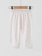 春秋用の赤ちゃん用モダールコットンパンツ【保温性・九分丈・女の子用】（セットアップ対応）