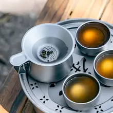アウトドア用純チタン旅行茶器【分茶器・功夫茶具・家庭用】