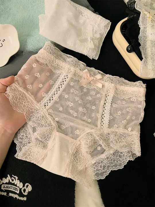 レースメッシュセクシーショーツ【夏用・薄手・中高腰・透け感あり】