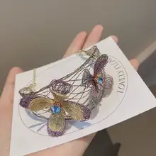 優雅な色調の手編みツバキブレスレット【個性的なデザイン・ファッションアクセサリー】