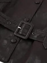 秋用レトロブラウンレザーコート【高級感漂うデザイン・ジャケット】