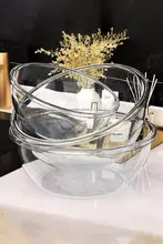 厚手透明プラスチック洗面器【多用途・学生寮用・深型】