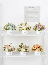 アートフラワー 薔薇とカモミールの卓上装飾用花瓶【自然な質感・リアルな造花】