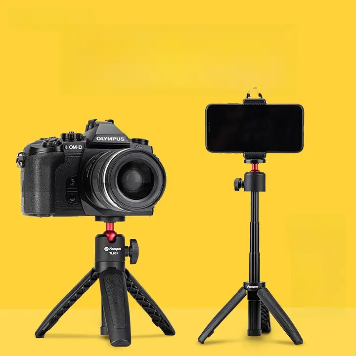 Fotopro デスクトップカメラ三脚【携帯対応・ミニ一眼レフ・自撮り棒・ハンドヘルド・多用途】