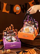 ハロウィン用ケーキボックス【透明手提げ・ムースボール・パンプキンクッキー用・焼き菓子装飾】