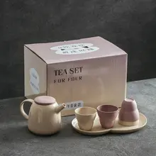 高級感漂うグリーン釉薬陶器製ティーセット【家庭用・泡茶用・おしゃれなデザイン】（セットアップ対応）