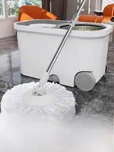 回転モップ 家庭用 自動脱水 手洗い不要 ステンレス製 厚手 単桶