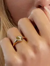 シンプルでおしゃれなステンレス製リング【個性的なデザイン・18Kゴールドメッキ】