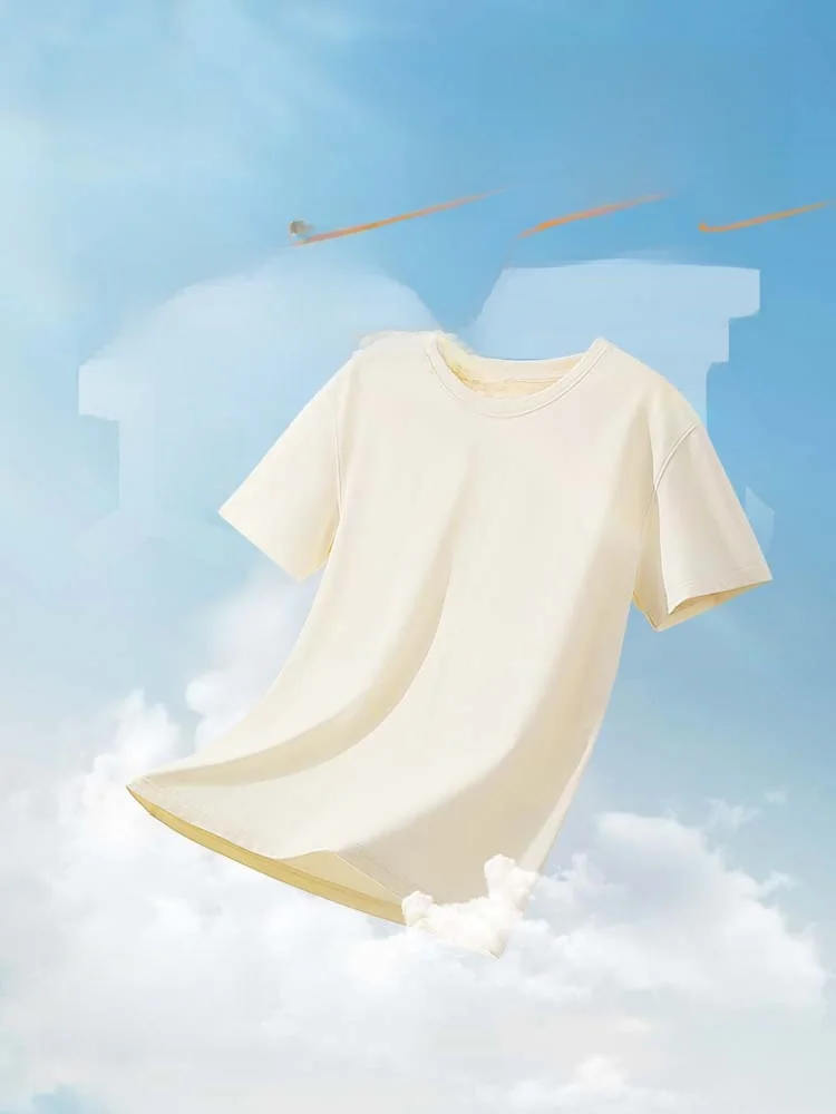 夏用メンズ半袖Tシャツ：コットン100％のルーズフィットで通気性と着心地を実現