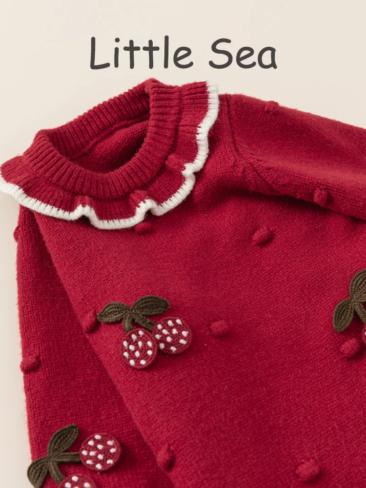 3歳女の子用クリスマス服としての秋冬フラワーレースニットワンピースの評価