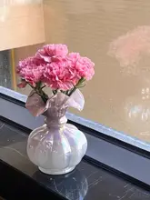 中古 水紅色 フェントンガラス花瓶【フランス風・手作り・インテリア用】