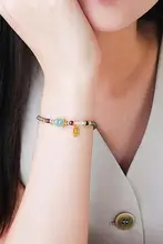 氷曜石のブレスレット【新中式デザイン・ブルージェイド・ひょうたんモチーフ】
