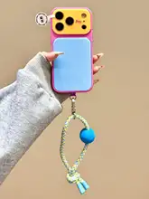 夏用カラフルデザイン大窓付きスマホケース（Apple対応・手持ちベルト付き）