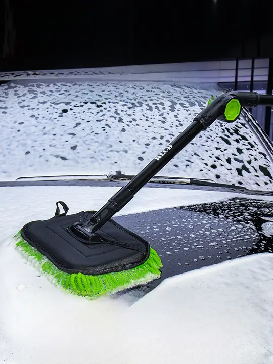取り外し可能な雪尼尔製洗車モップ【三段階調整・180°曲がるハンドル・車に優しい】