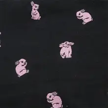 厚手麻混紡生地のうさぎ刺繍【ハンドメイド用・クッションやテーブルクロスに最適】