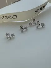 星型デザインのS925純銀ハートイヤリング【シンプルで気品溢れる短め吊り下げ式】