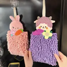 おしゃれなカートゥーンデザインの吸水速乾タオル【柔らかい雪尼尔素材・キッチン用・子供向け】