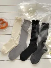 グレーのバレエ風ロングソックス【秋冬用・コットン混・小粋なシューズにピッタリ】