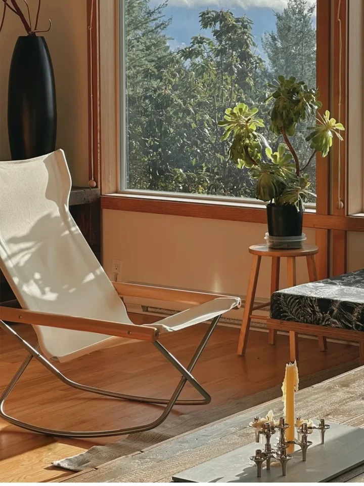 日式折りたたみロッキングチェア【アウトドア・キャンプ用・一人用】