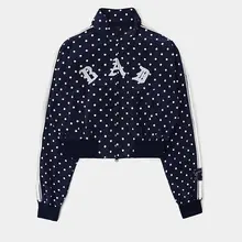 ドット柄ショートジャケット【アメリカンレトロ・デザイン性の高いカジュアルスタイル】