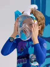 WaterTime 子供用フルフェイス潜水マスク【呼吸しやすい全干式デザイン・スノーケリング用】