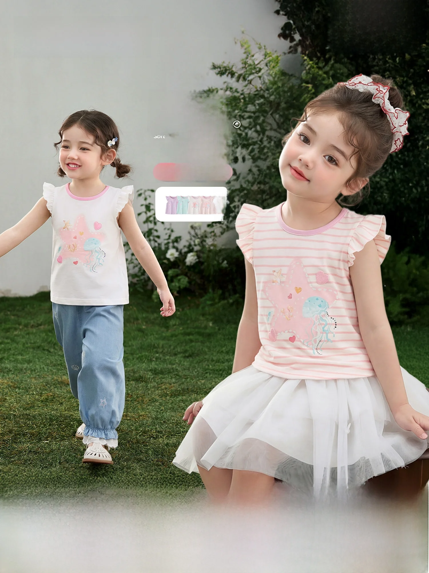 女児用フリル袖Tシャツ：夏用薄手キュートデザインの実用性とシーン別適用