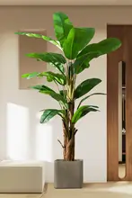 高級感溢れる造花バナナリーフツリー【インテリア装飾用・落地タイプ・エコ素材】