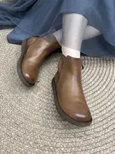 秋冬用 本革製 フラットソール ショートブーツ【サイドジッパー・カジュアルデザイン・極上の柔らかさ】