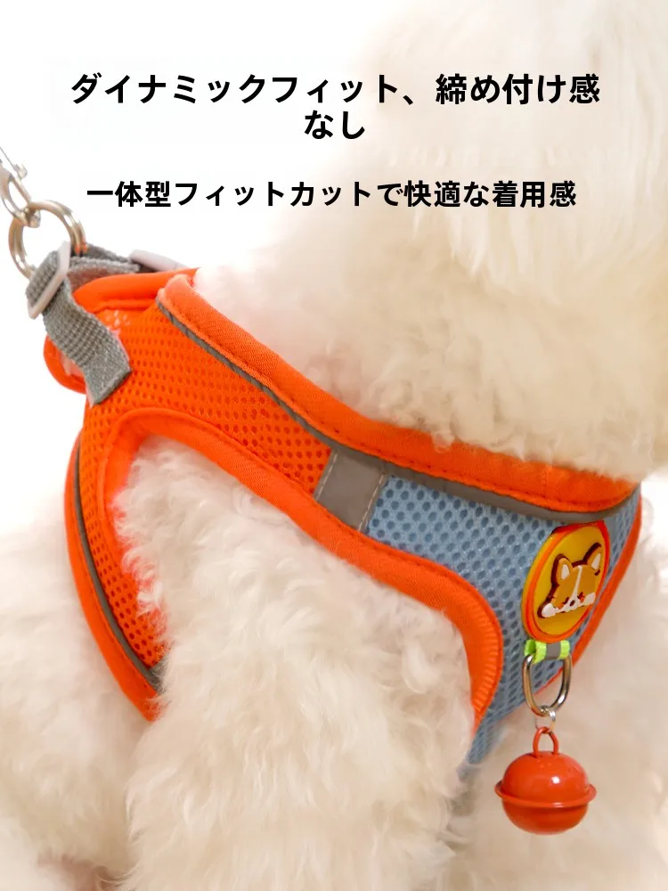 小型犬用リード：胸部ハーネスで安定したお散歩を実現