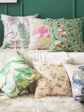 クッション 中綿入り チャイナテイスト 花鳥柄 グリーン シンプル モダン ソファ ベッド バルコニー 出窓 腰当て