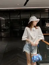 デザイン性のあるストライプシャツ【着脱可能なリボン付き・オフショルダー・春秋用】