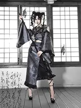 個性的な刺繍入りスエード風ハーフスカート【妖刀姫デザイン・ダークスタイル】