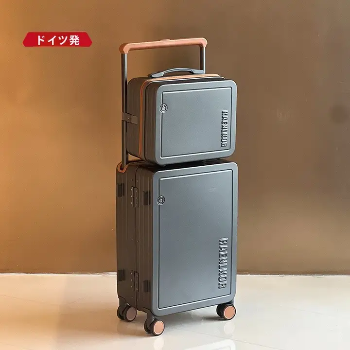 アルミフレームのキャリーケース【メンズ・広めのラゲッジ・ダブルキャリー・ロック機能付き】