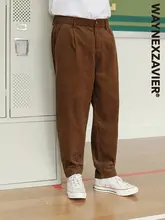 秋用カジュアルコーデュロイパンツ【ビジネスカジュアル・コーヒー色・ウエストゴム】