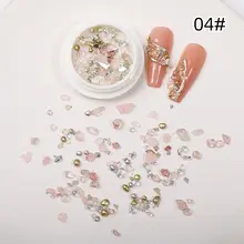 不規則なカラフルガラスのネイル装飾【メタリックカラー・ネイルアクセサリー】