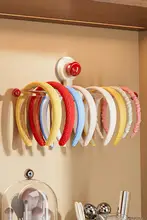吸盤式ヘアバンド収納ラック【壁掛け・2頭フック・ヘアアクセサリー用・便利】